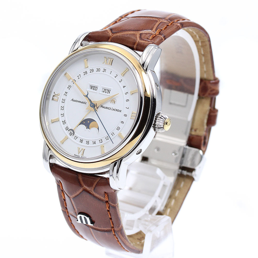 Maurice Lacroix Masterpiece MP6347 Moon phase Triple calendar white Dial Automatic Men's Watch_904323