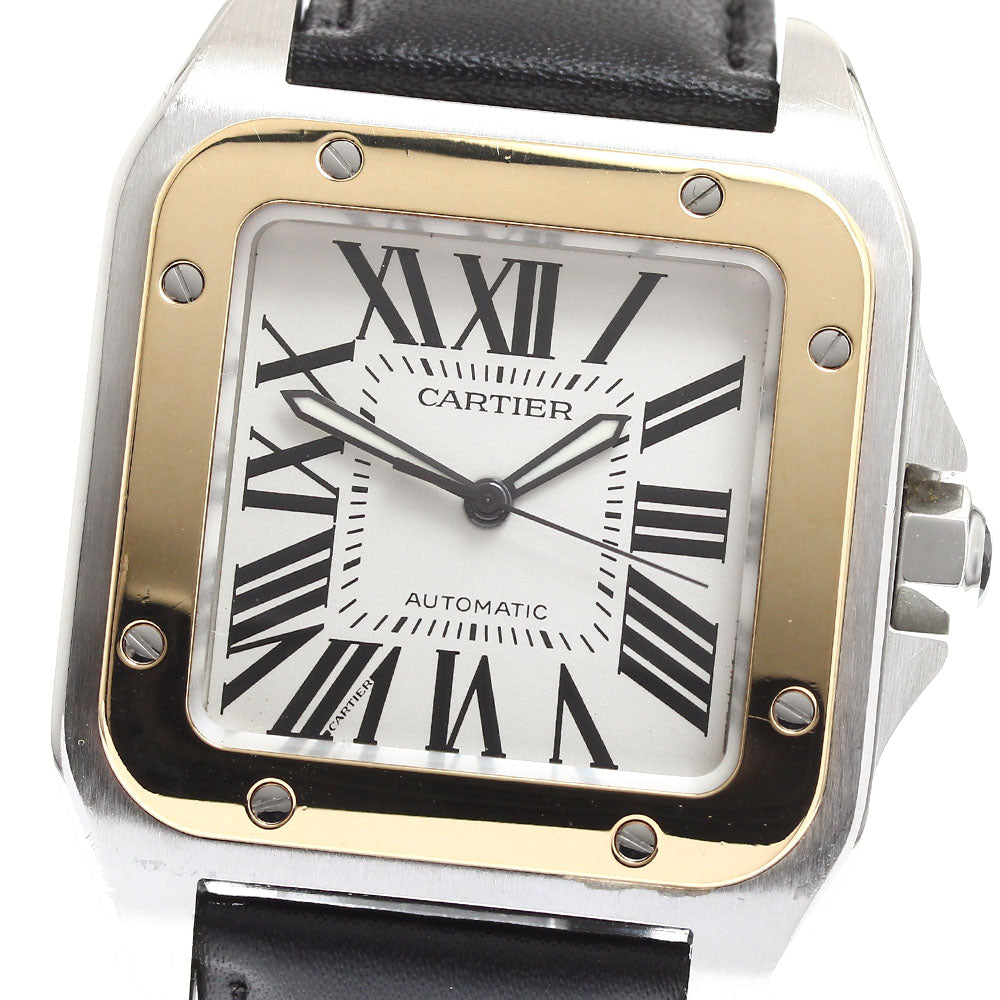 CARTIER Santos 100 LM W20072X7 K18YGBezel Silver Dial Automatic Men's_904325
