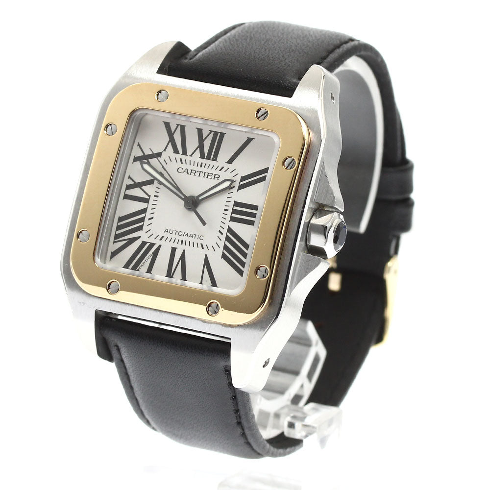 CARTIER Santos 100 LM W20072X7 K18YGBezel Silver Dial Automatic Men's_904325