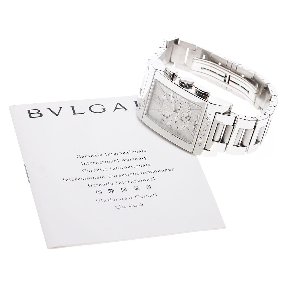 BVLGARI Rettangolo RTC49S Chronograph Silver Dial Quartz Men's Watch_904338