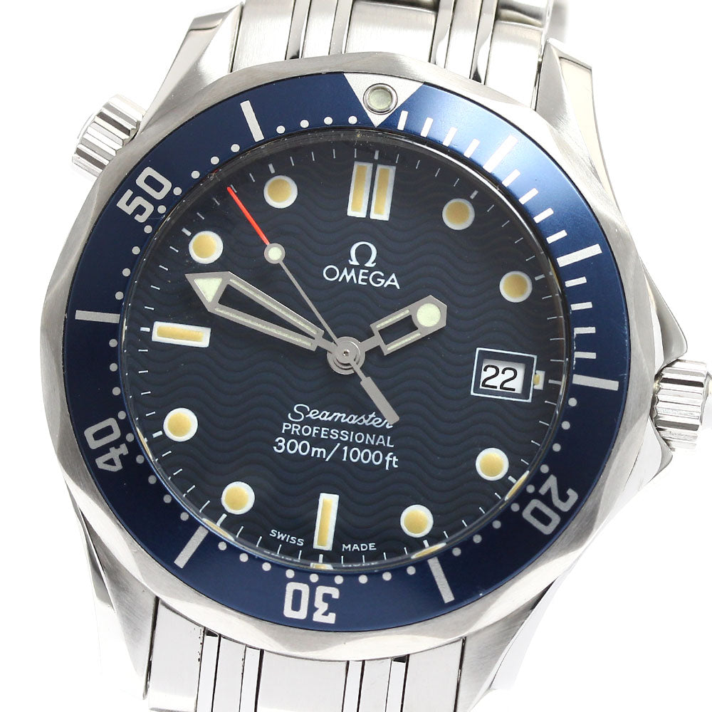 OMEGA Seamaster300 2561.80 Date Navy Dial Quartz Boy's Watch_904370