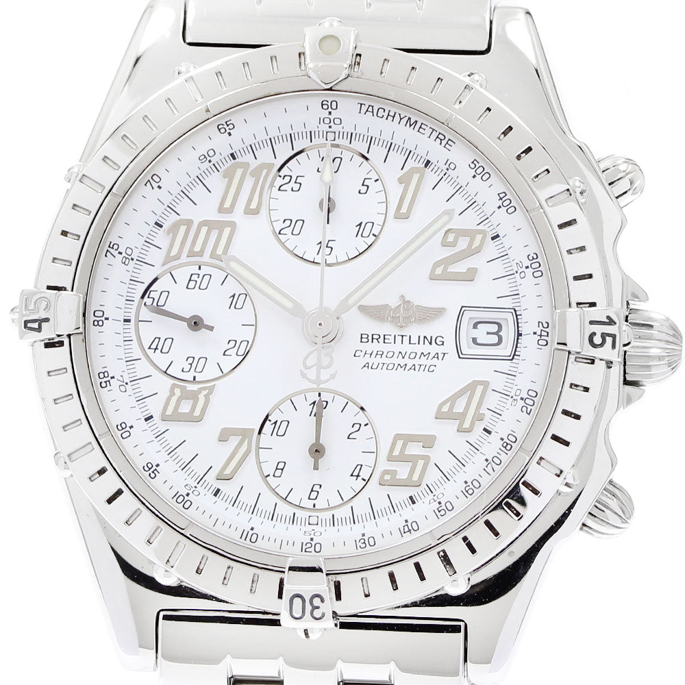 BREITLING Chronomat A13050.1 Date Chronograph white Dial Automatic Men's_904376