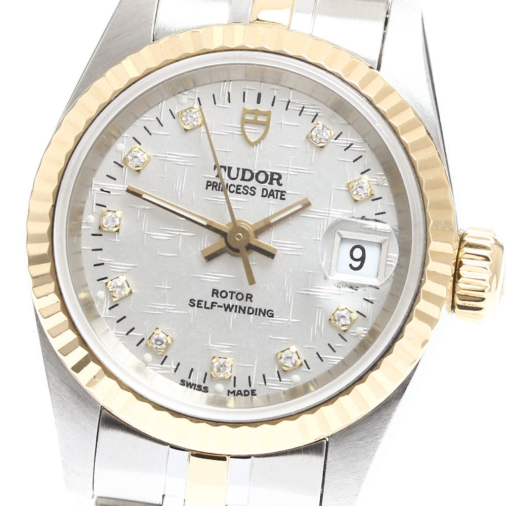 TUDOR Princess date 92413 YG bezel 10P diamond date Silver Dial Automatic Ladies Watch_904446