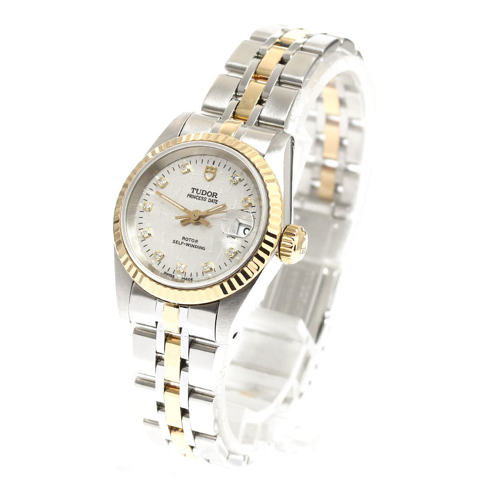 TUDOR Princess date 92413 YG bezel 10P diamond date Silver Dial Automatic Ladies Watch_904446