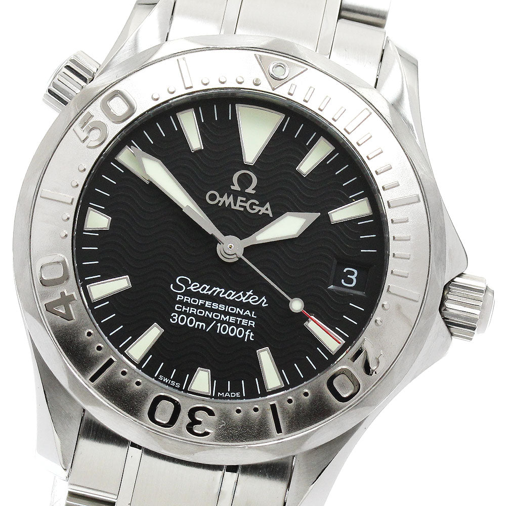 OMEGA Seamaster300 2236.50 WG bezel date black Dial Automatic Boy's Watch_904593
