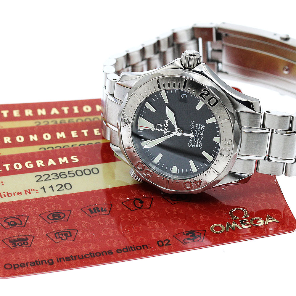 OMEGA Seamaster300 2236.50 WG bezel date black Dial Automatic Boy's Watch_904593