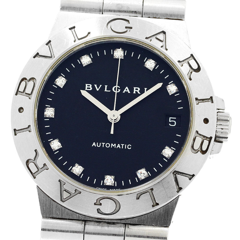 BVLGARI Diagono LCV35S Date 11P diamond black Dial Automatic Men's Watch_904619