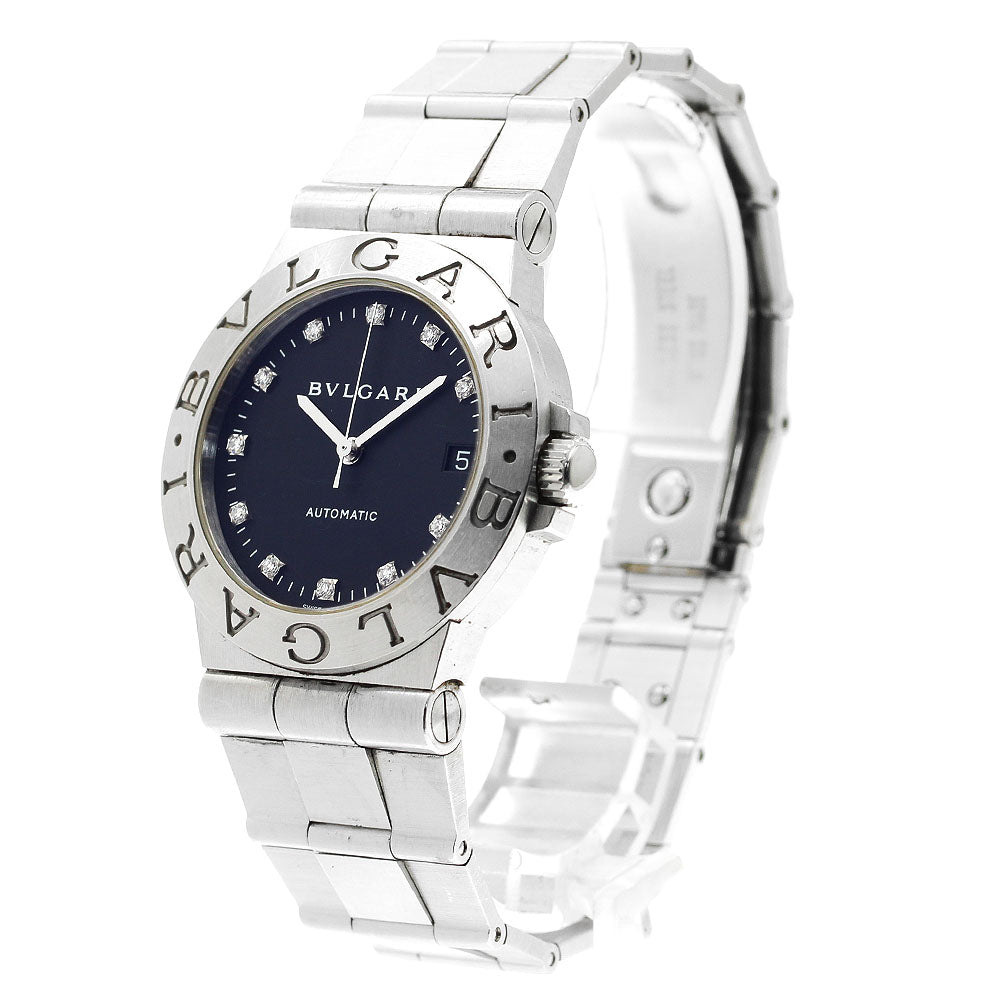 BVLGARI Diagono LCV35S Date 11P diamond black Dial Automatic Men's Watch_904619