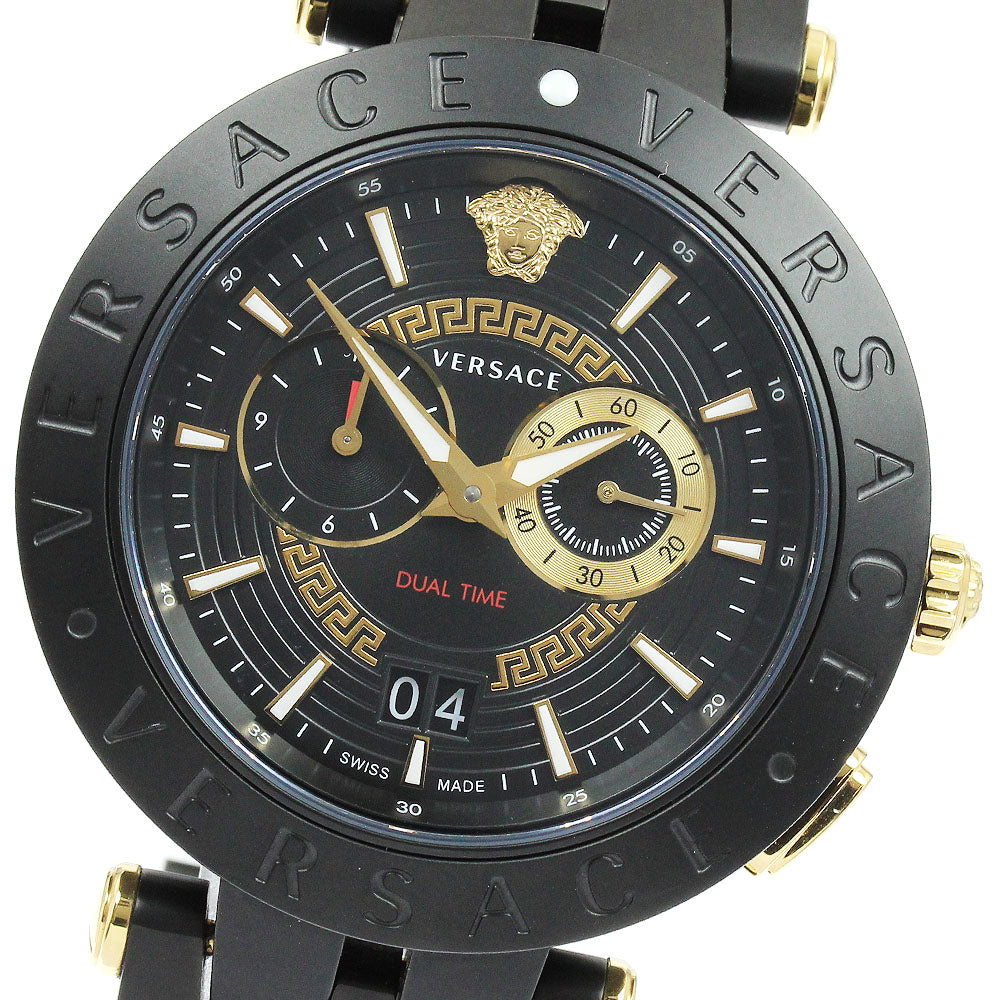VERSACE V race VEBV00619 Dual time Black / gold Dial Quartz Men's Watch_904627