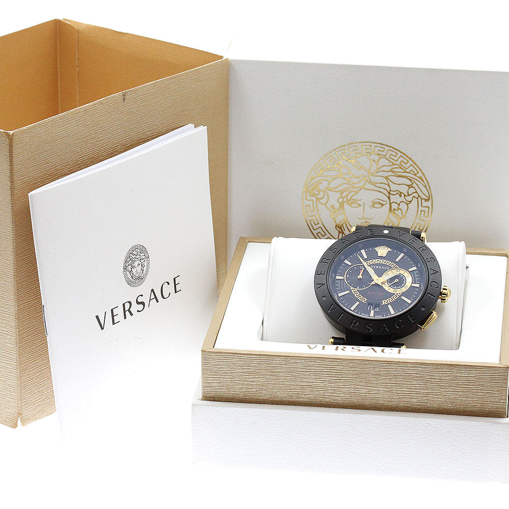 VERSACE V race VEBV00619 Dual time Black / gold Dial Quartz Men's Watch_904627