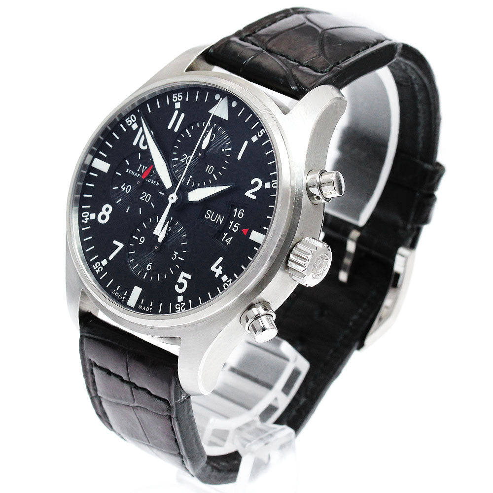 IWC SCHAFFHAUSEN Pilot watch IW377701 Chronograph day date black Dial Automatic Men's Watch_904637