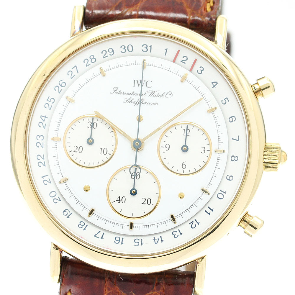 IWC SCHAFFHAUSEN Portofino 3731 K18YG date white Dial Quartz Men's Watch_904680