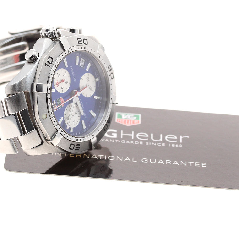 TAG HEUER Aqua racer CAF1112 Chronograph Blue / Silver Dial Quartz Men's_904685