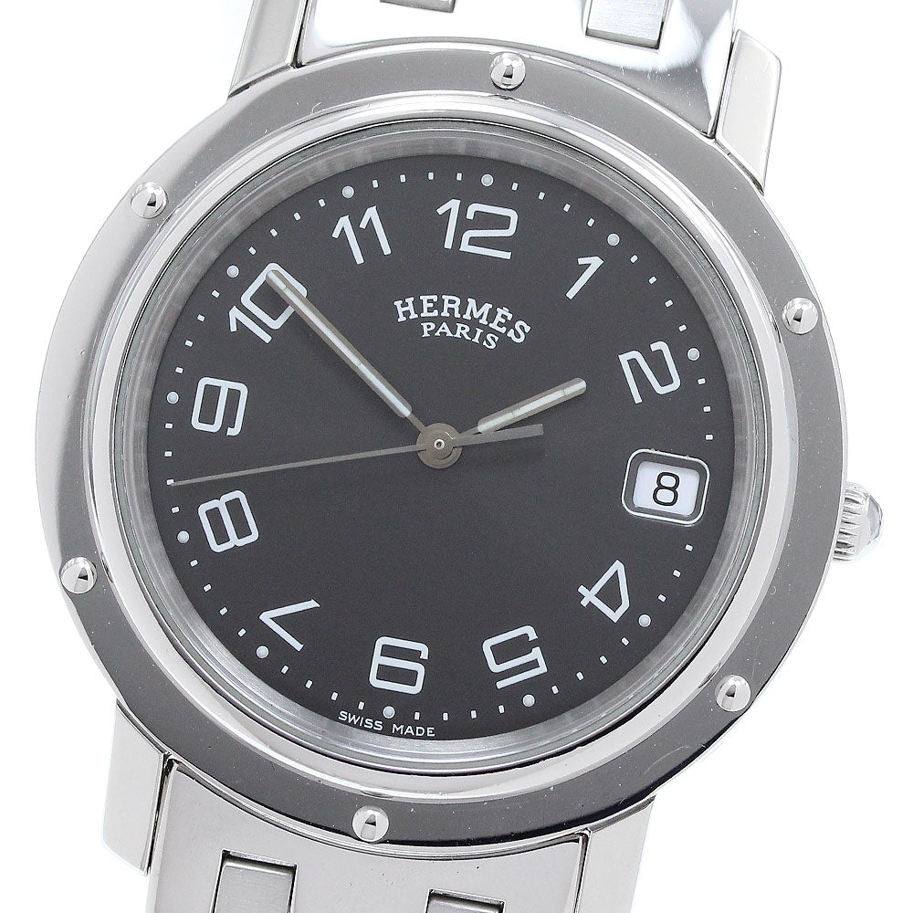 HERMES Clipper Date gray Dial Quartz Men's Watch_904697