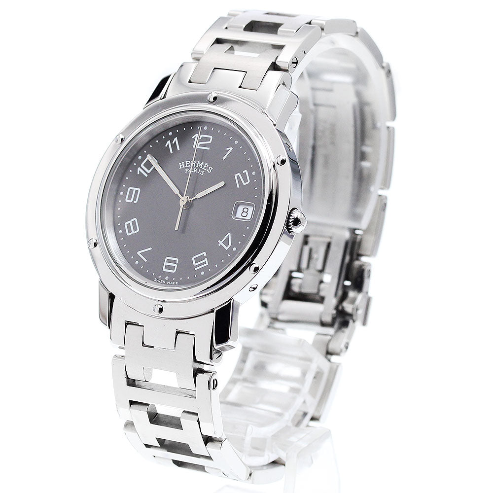 HERMES Clipper Date gray Dial Quartz Men's Watch_904697
