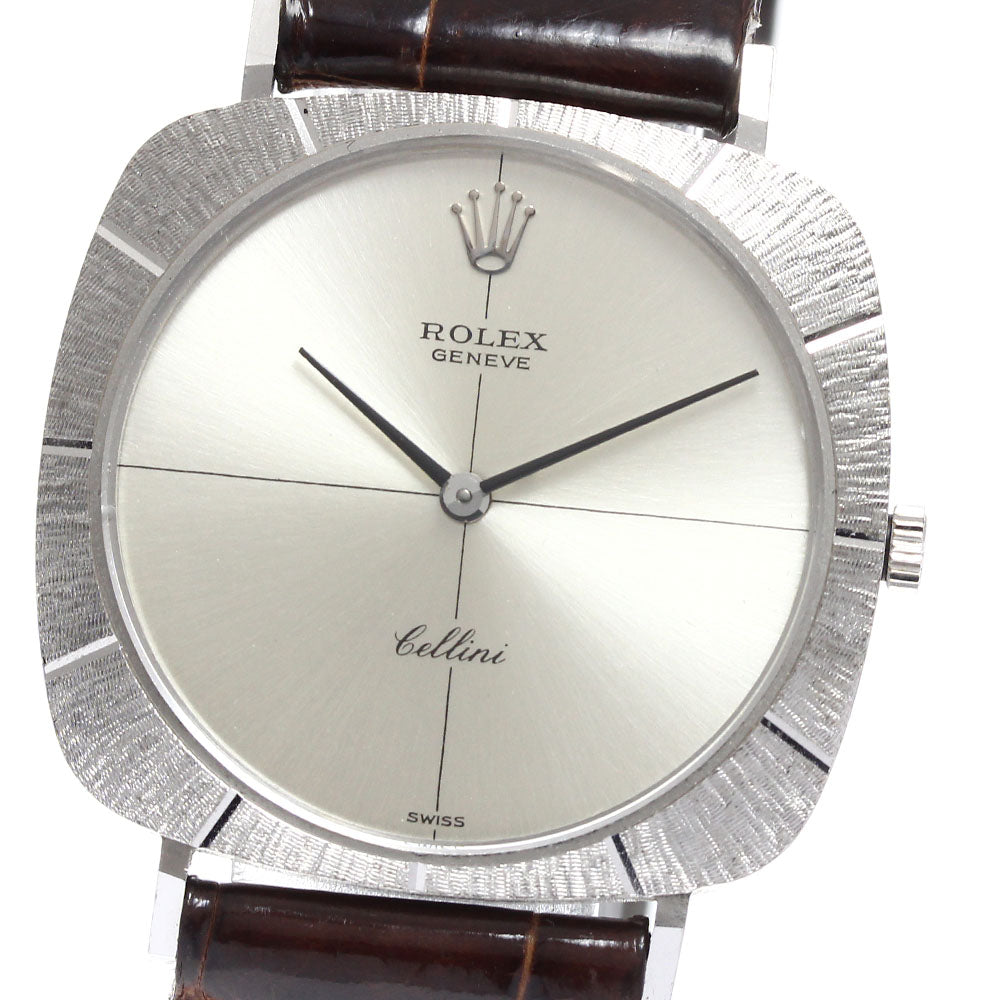 ROLEX Cellini 3747 K18WG Cal.1600 Silver Dial Hand Winding Men's Watch_904733