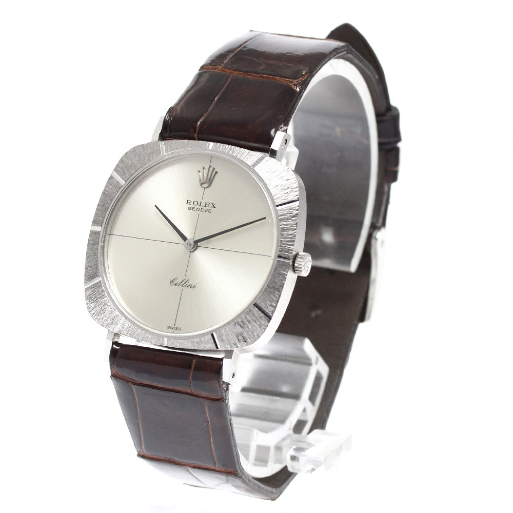 ROLEX Cellini 3747 K18WG Cal.1600 Silver Dial Hand Winding Men's Watch_904733