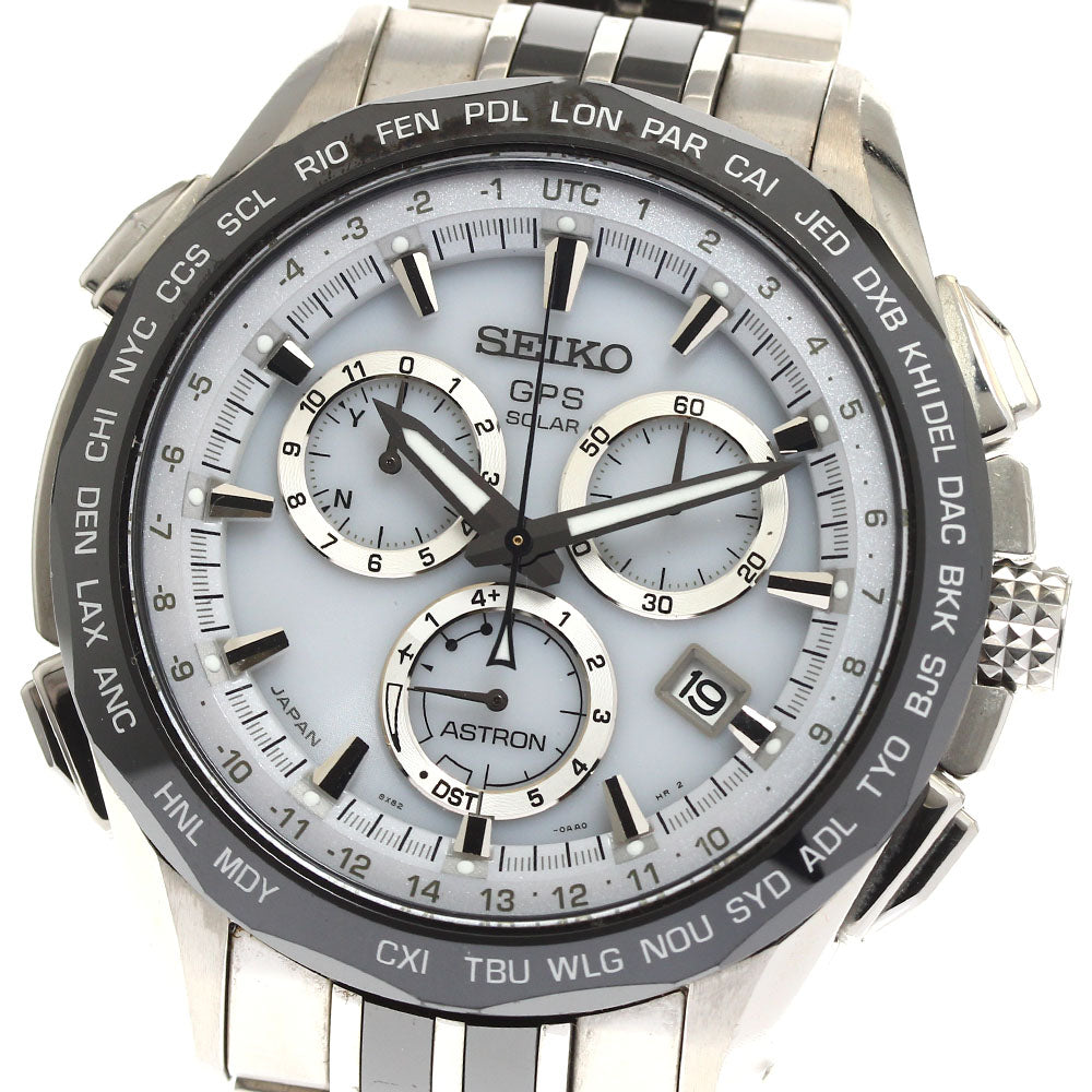 SEIKO Astron SBXB001/8X82-0AA0 2014 limited model white Dial Solar Powered Radio Men's Watch_904742