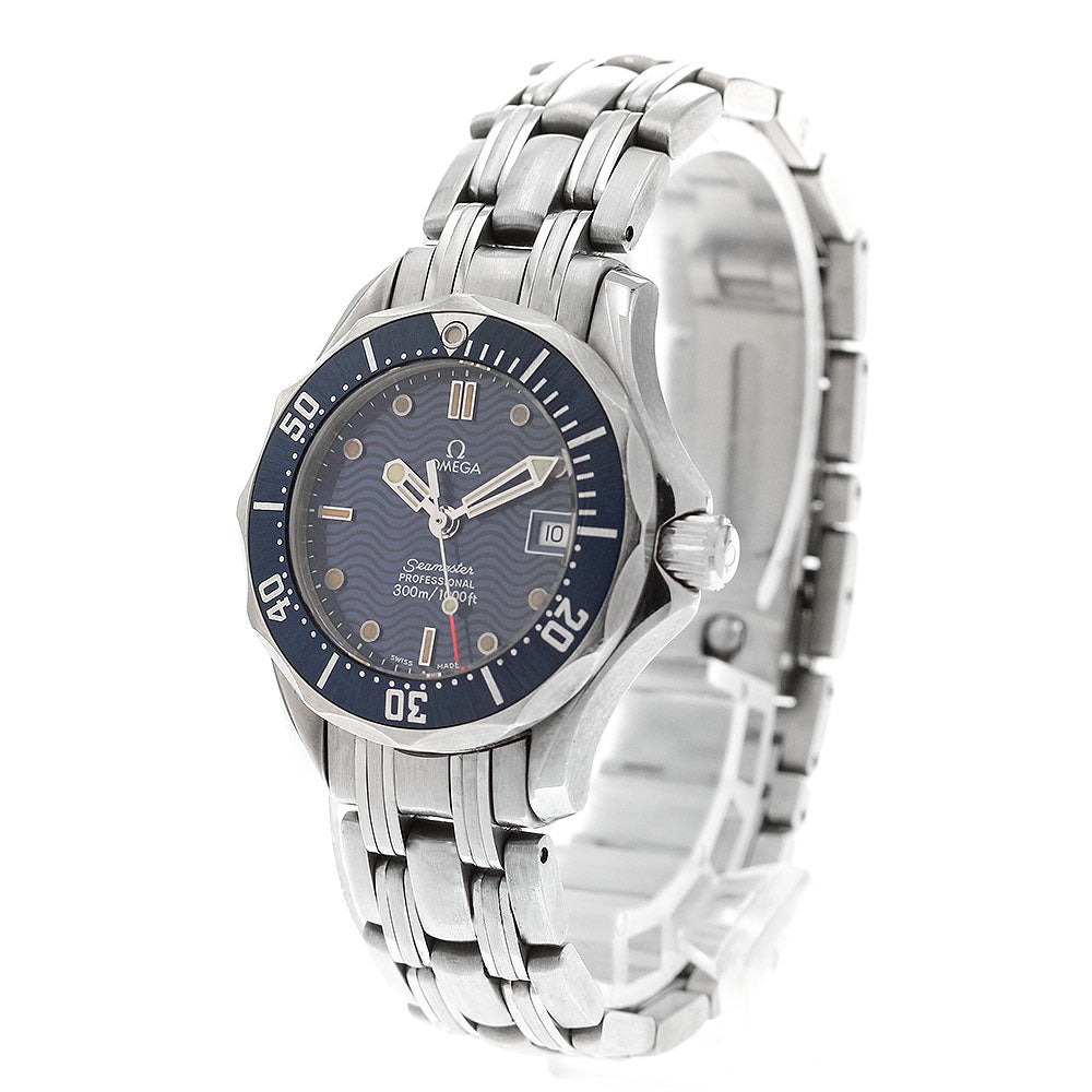 OMEGA Seamaster300 2583.80 Date Navy Dial Quartz Ladies Watch_904805