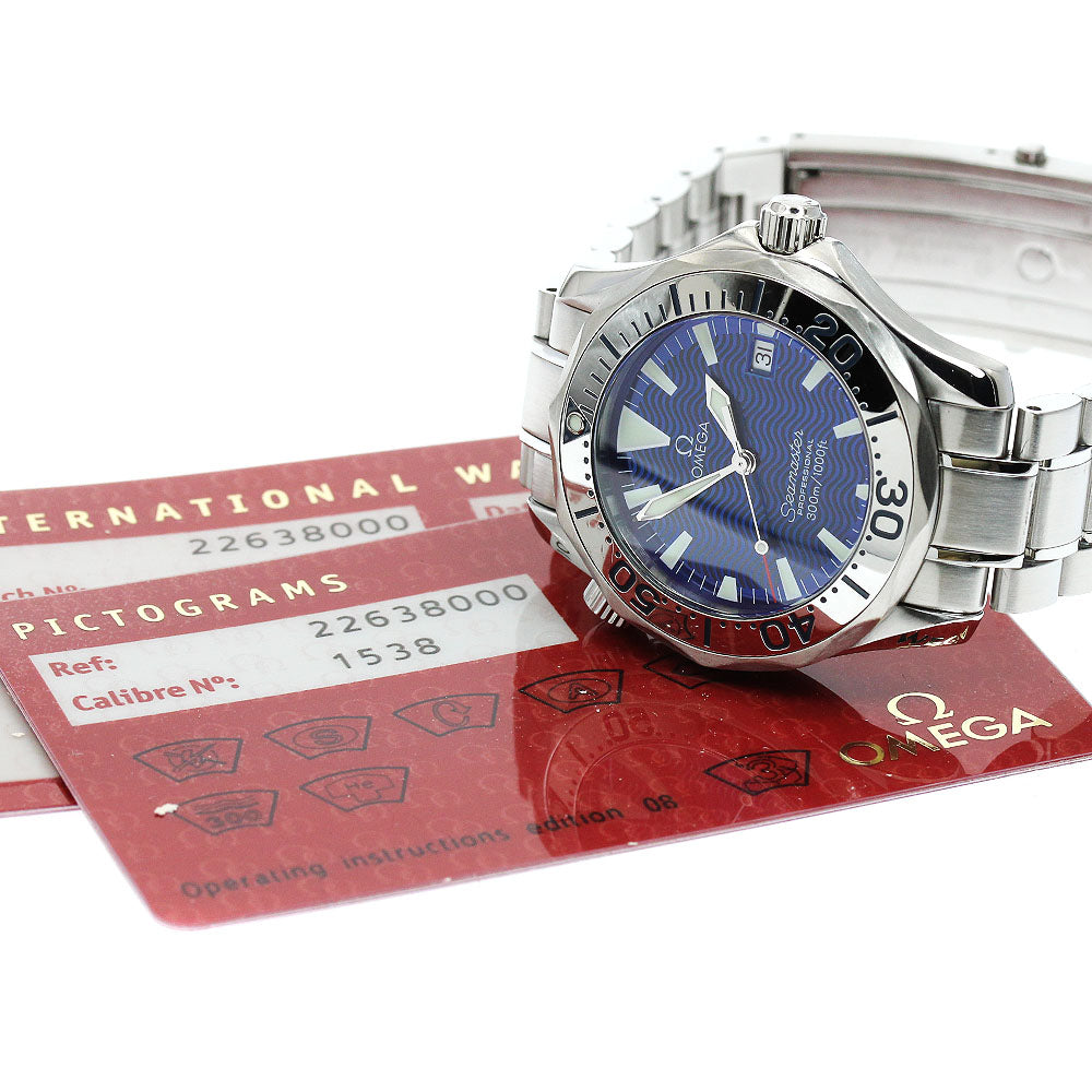 OMEGA Seamaster300 2263.80 Date blue Dial Quartz Boy's Watch_904812