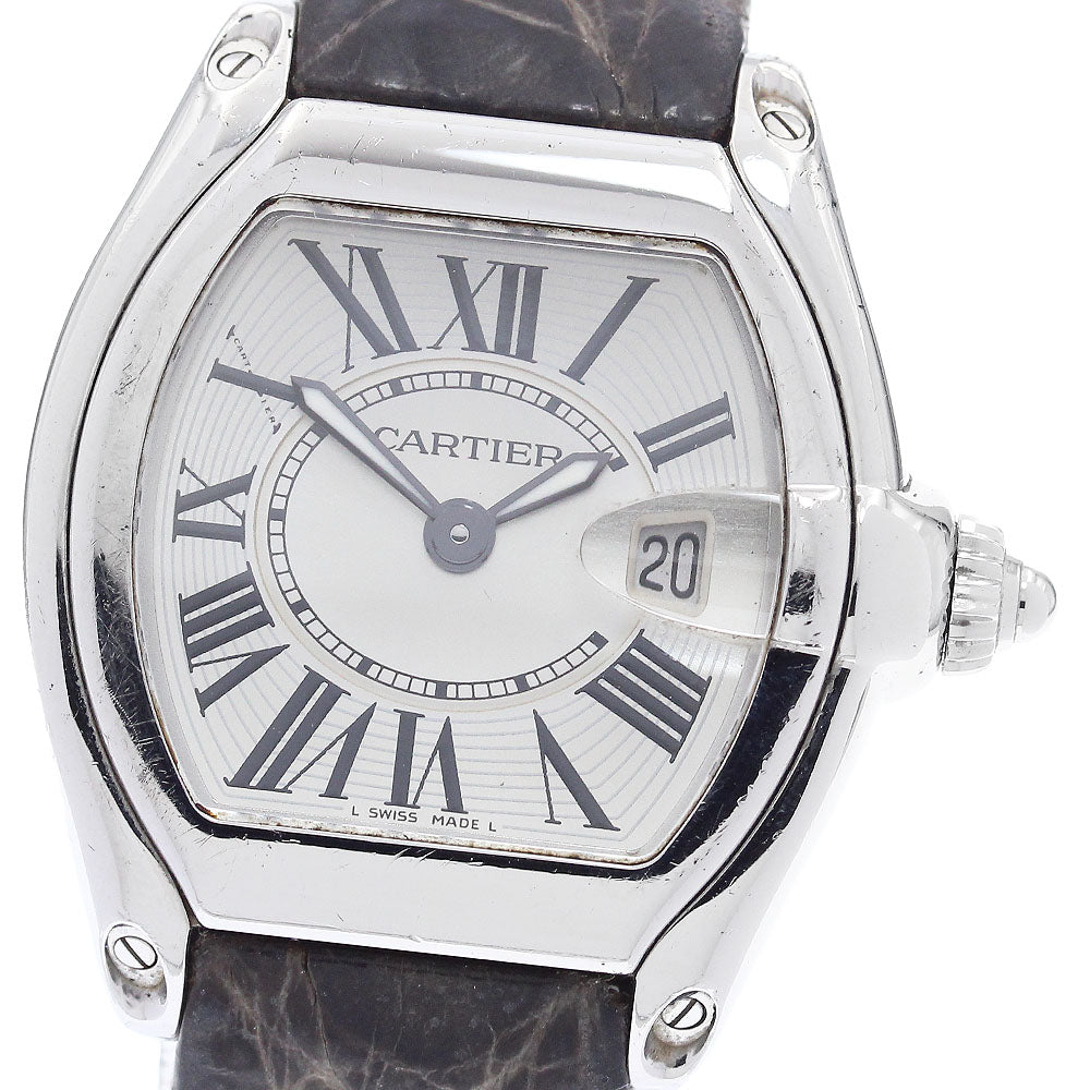 CARTIER Roadster SM W62016V3 Date Silver Dial Quartz Ladies Watch_904828