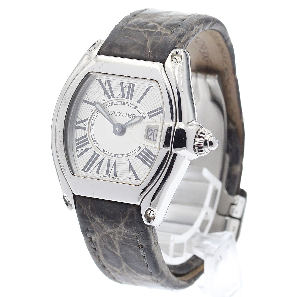 CARTIER Roadster SM W62016V3 Date Silver Dial Quartz Ladies Watch_904828
