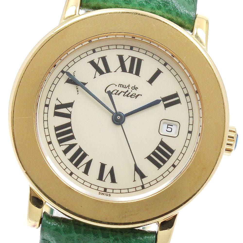 CARTIER Must Rondo W1006822 Date beige Dial Quartz Boy's Watch_904857