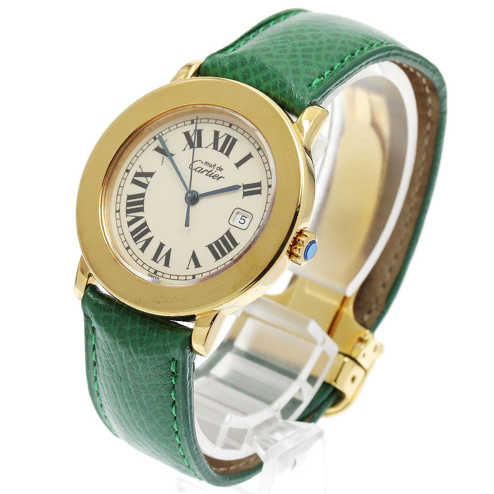 CARTIER Must Rondo W1006822 Date beige Dial Quartz Boy's Watch_904857