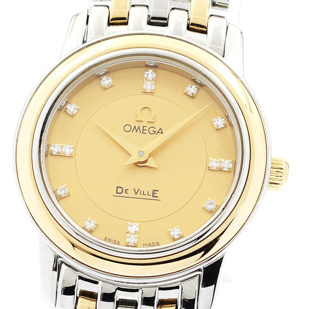 OMEGA De Ville Prestige 4370.16 Index Diamond YG2 tone Quartz Ladies_904863