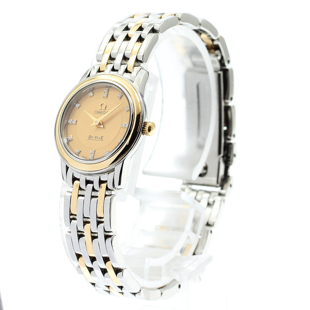 OMEGA De Ville Prestige 4370.16 Index Diamond YG2 tone Quartz Ladies_904863