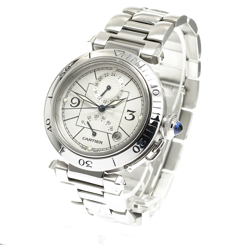 CARTIER Pasha 38mm W31037H3 GMT power reserve Automatic Men's Watch_904864