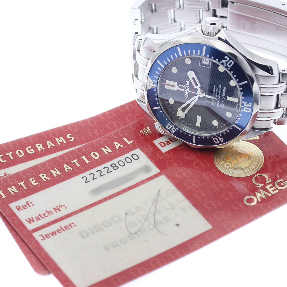 OMEGA Seamaster300 2222.80 Date Co-Axial Navy Dial Automatic Boy's Watch_904909