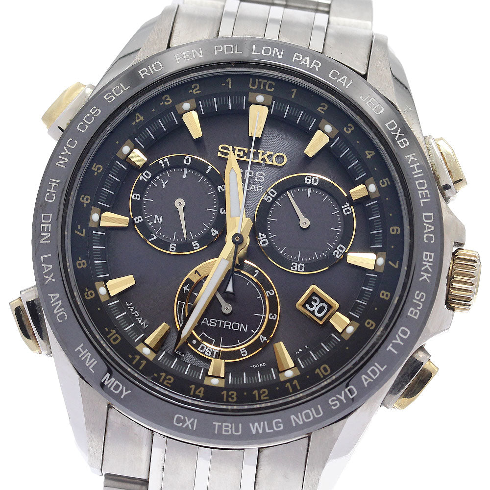SEIKO Astron SBXB007/8X82-0AB0-1 GPS black Dial Solar Powered Radio Men's_904918