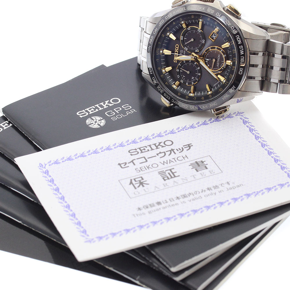 SEIKO Astron SBXB007/8X82-0AB0-1 GPS black Dial Solar Powered Radio Men's_904918