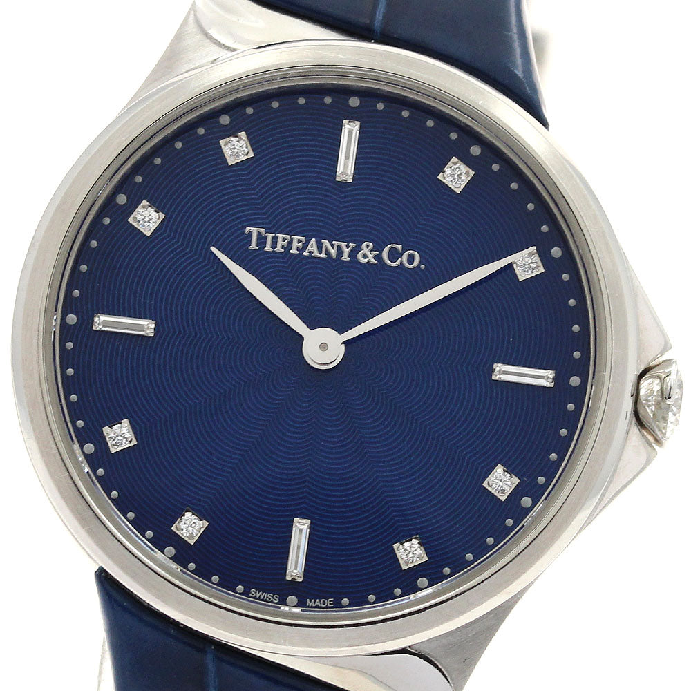 TIFFANY&Co. metro 2 hand 60874778 8P diamond blue Dial Quartz Ladies Watch_904924