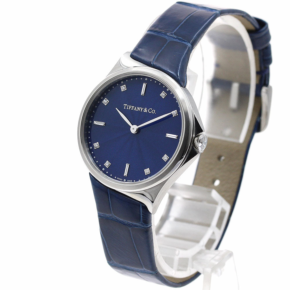 TIFFANY&Co. metro 2 hand 60874778 8P diamond blue Dial Quartz Ladies Watch_904924