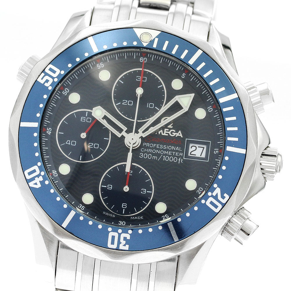 OMEGA Seamaster300 2225.80 Date Chronograph Navy Dial Automatic Men's_904930
