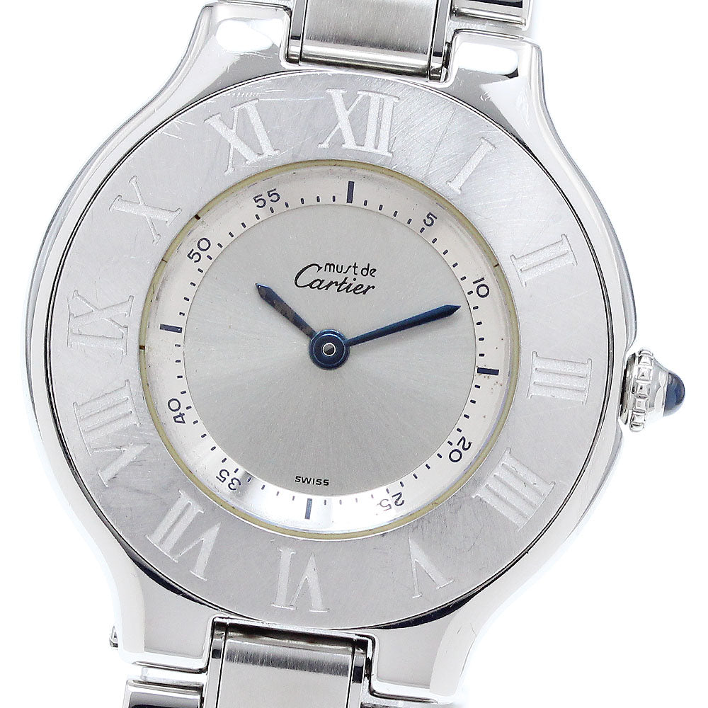 CARTIER Must21 LM W10110T2 Silver Dial Quartz Boy's Watch_904942