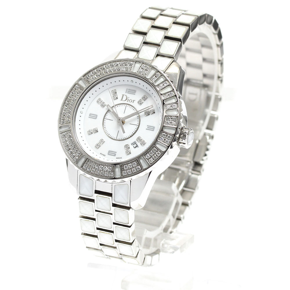 Dior crystal CD113118 Diamond Bezel white Dial Quartz Ladies Watch_904961
