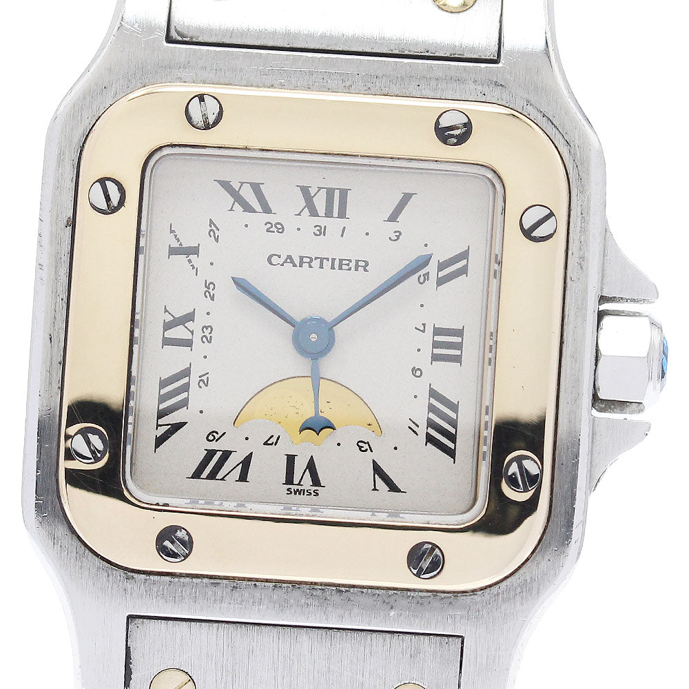 CARTIER Santos Galbee SM W20008C4 YG2 tone moon phase Quartz Ladies Watch_905016