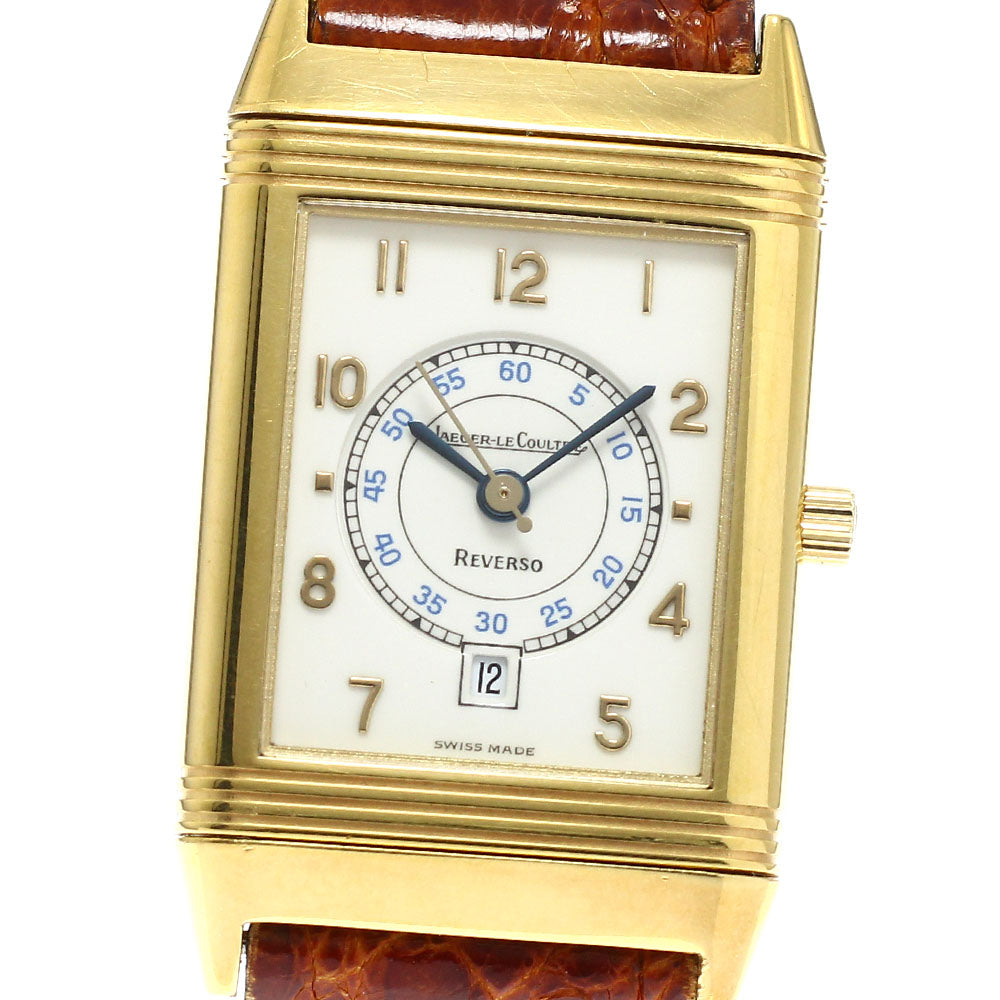 JAEGER-LECOULTRE Reverso Classic 250.1.11 K18YG date beige Dial Quartz Men's Watch_905023