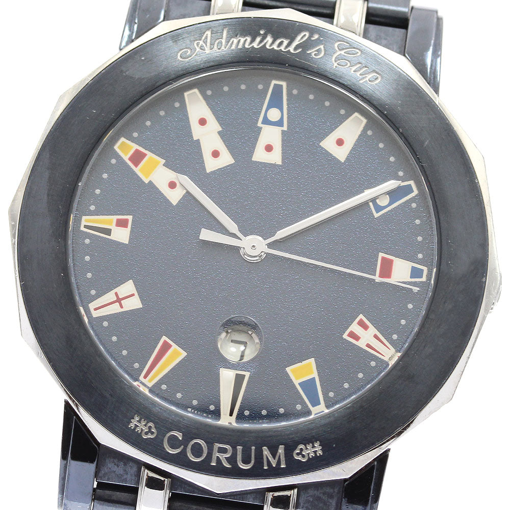 CORUM Admirals cup 99.430.30 V585 Gun Metal Blue Navy Dial Quartz Men's _905083