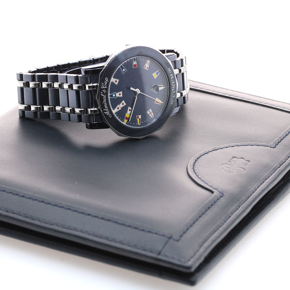 CORUM Admirals cup 99.430.30 V585 Gun Metal Blue Navy Dial Quartz Men's _905083