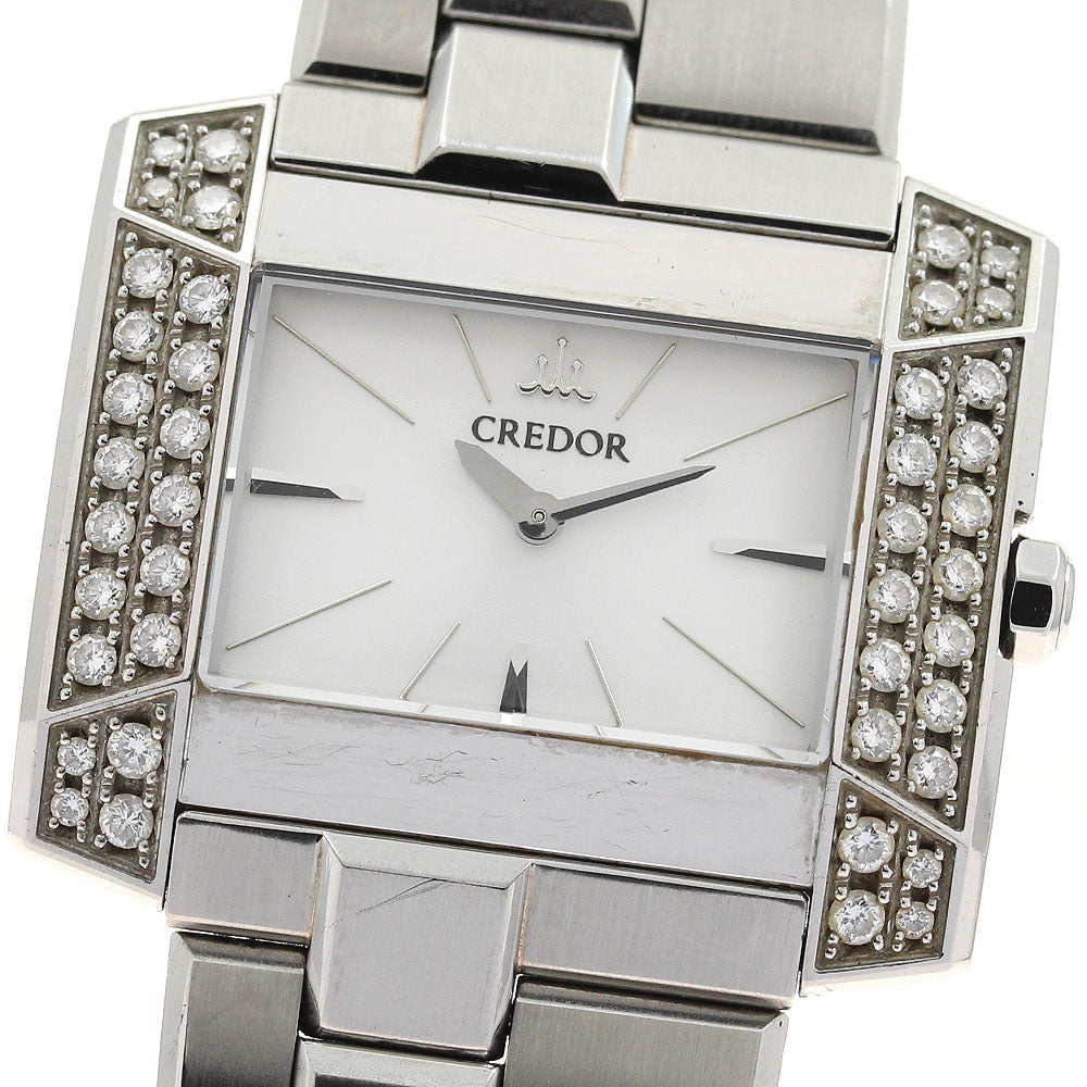 SEIKO CREDOR node GSTE921/1E70-0BL0 Side diamond white Dial Quartz Ladies_905117