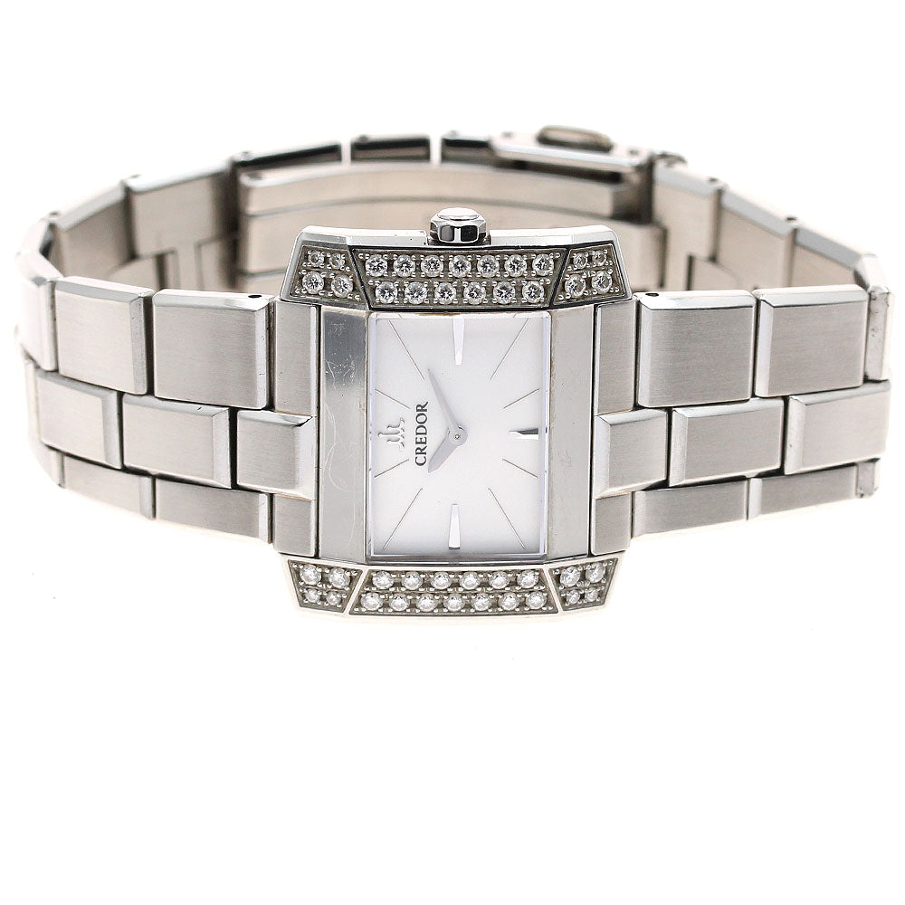 SEIKO CREDOR node GSTE921/1E70-0BL0 Side diamond white Dial Quartz Ladies_905117