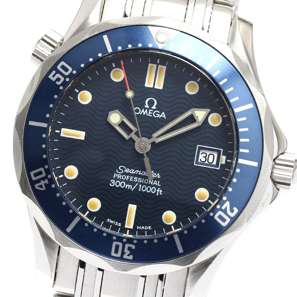 OMEGA Seamaster300 2561.80 Date Navy Dial Quartz Boy's Watch_905157
