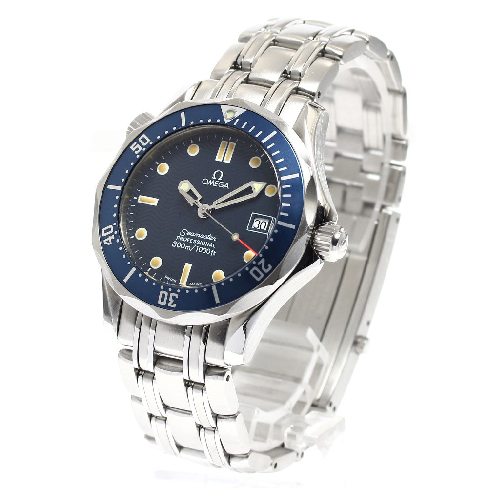 OMEGA Seamaster300 2561.80 Date Navy Dial Quartz Boy's Watch_905157