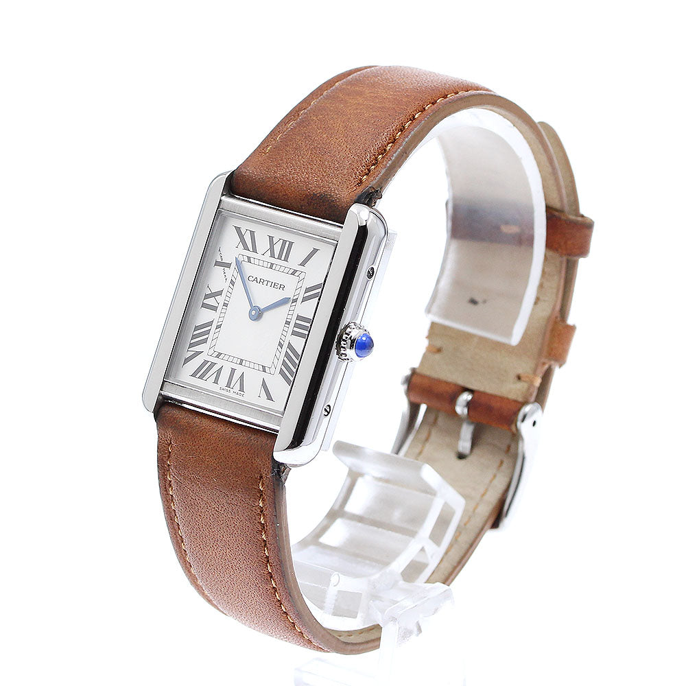 CARTIER Tank solo SM W1018255 Silver Dial Quartz Ladies Watch_905198