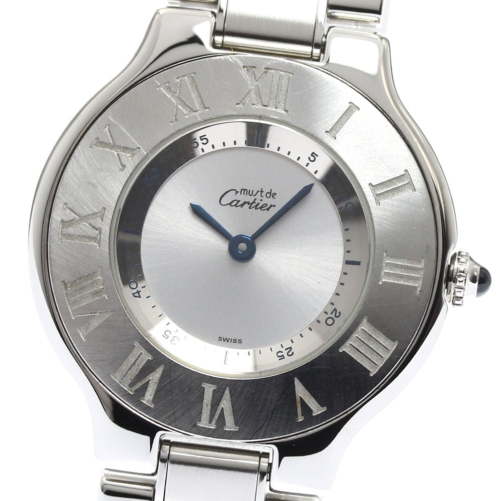 CARTIER Must21 LM W10110T2 Silver Dial Quartz Boy's Watch_905203