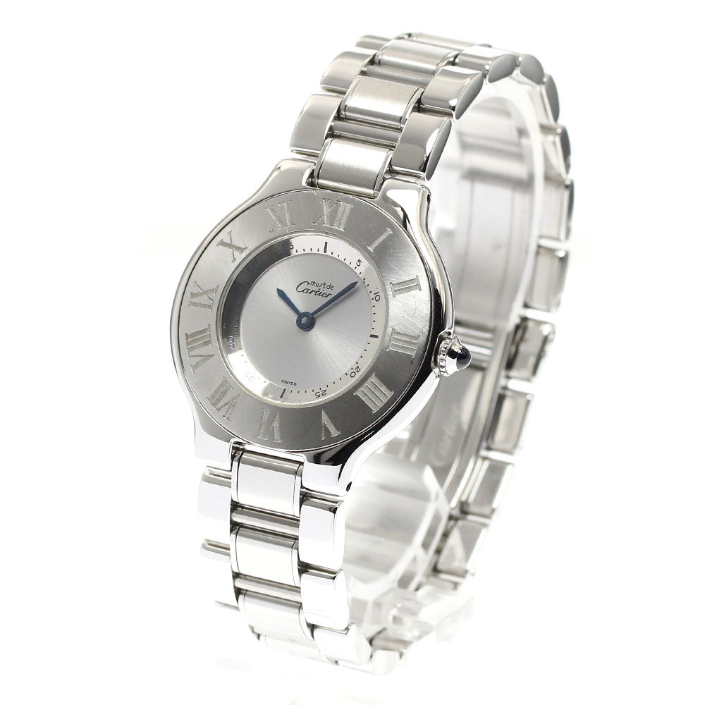 CARTIER Must21 LM W10110T2 Silver Dial Quartz Boy's Watch_905203